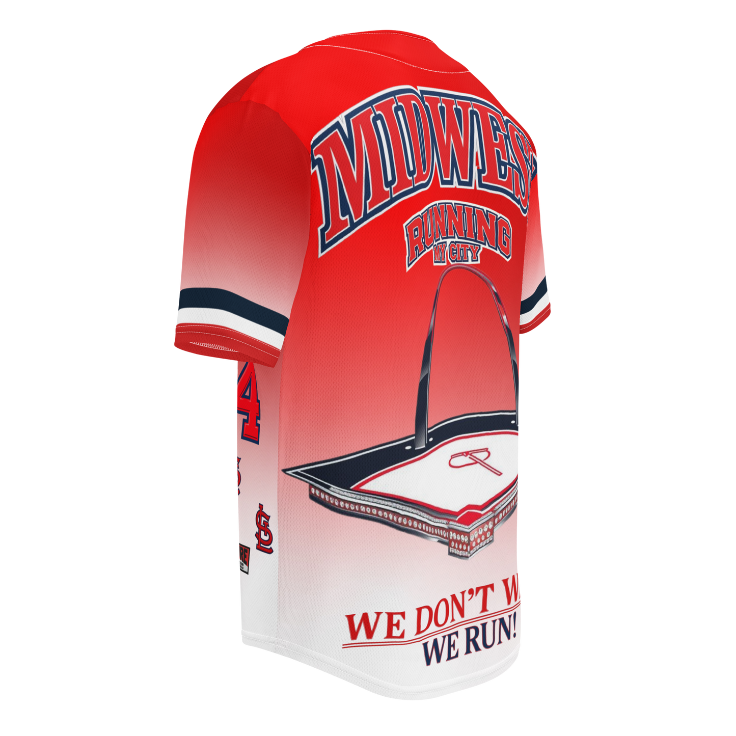 ALLIURE "Da Lou 314" Luxury Streetwear Baseball Jersey – Red & White Gradient Mesh