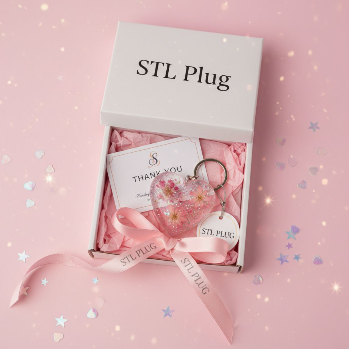 Custom My Heart is Pink  Resin Keychain Personalized Initial, Glitter / Swirl / Star Designs