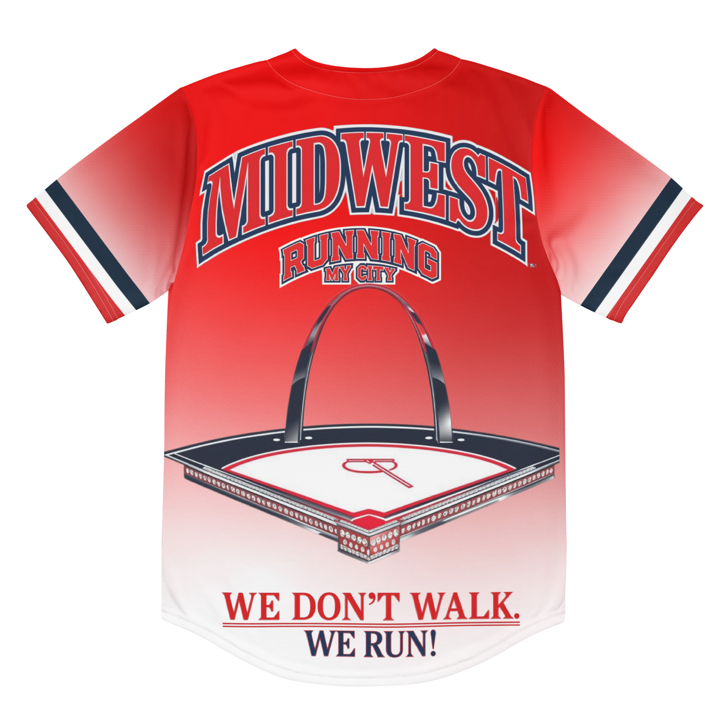 ALLIURE "Da Lou 314" Luxury Streetwear Baseball Jersey – Red & White Gradient Mesh
