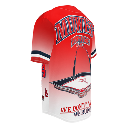 ALLIURE "Da Lou 314" Luxury Streetwear Baseball Jersey – Red & White Gradient Mesh