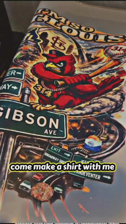 "I'M SO ST. LOUIS" Pride T-Shirt - Vibrant with Cardinal Mascot & Gateway Arch Collage