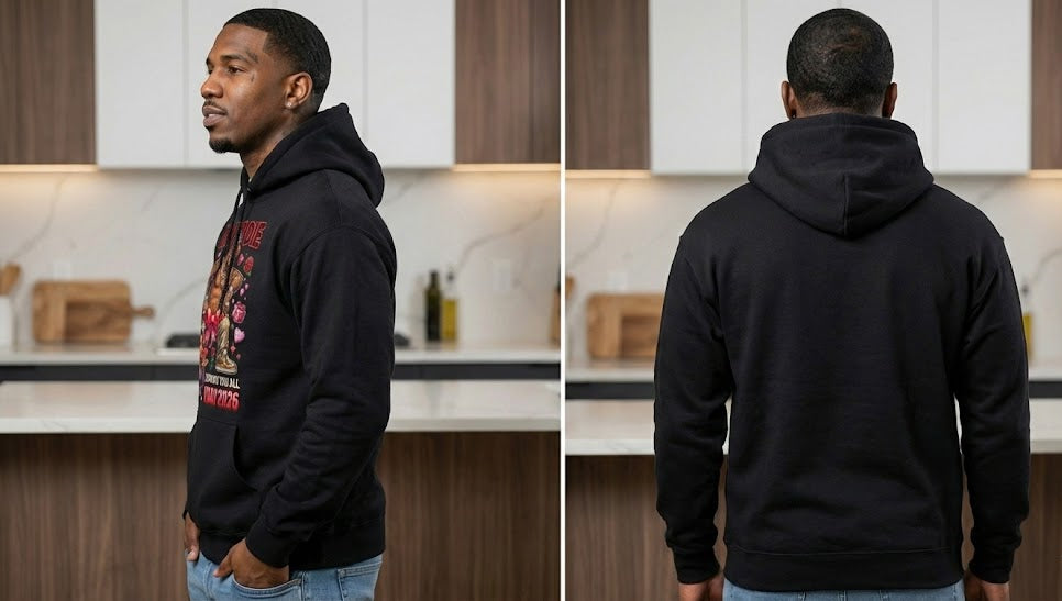 Big Woodie "Curving You All" V-Day 2026 Premium Black Hoodie